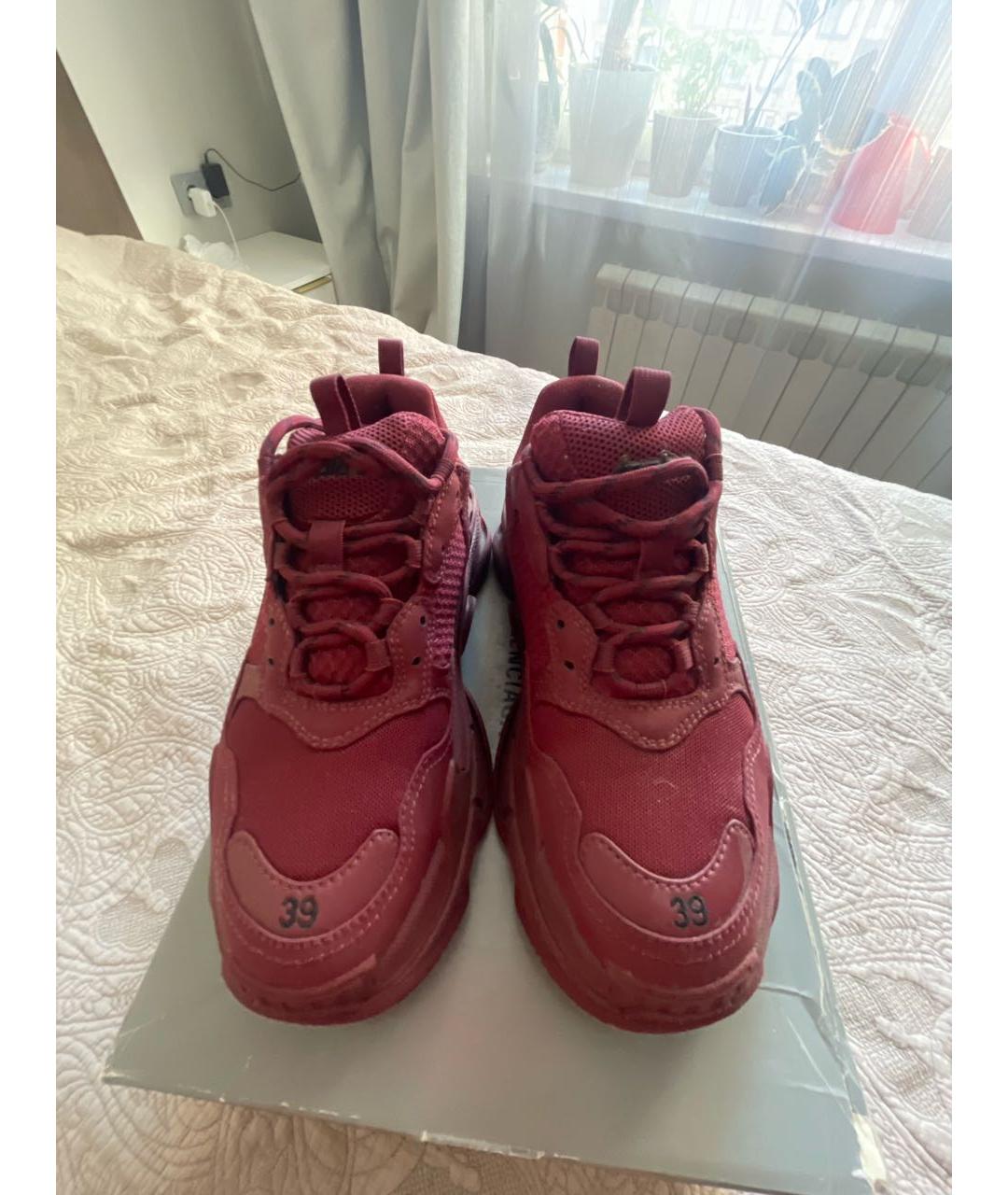 BALENCIAGA Бордовые текстильные кроссовки, фото 2