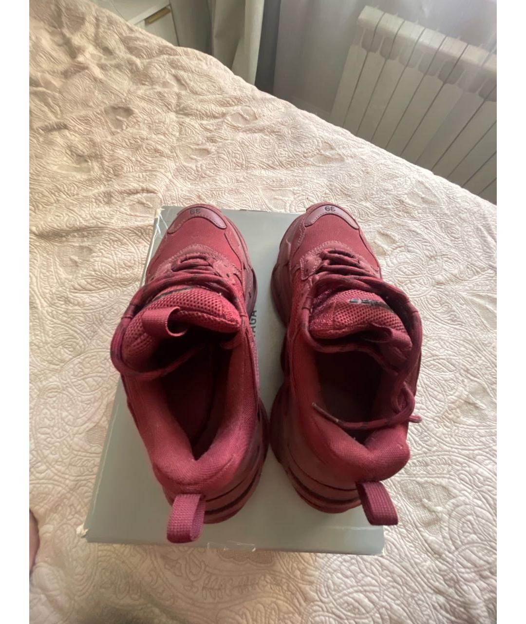 BALENCIAGA Бордовые текстильные кроссовки, фото 3