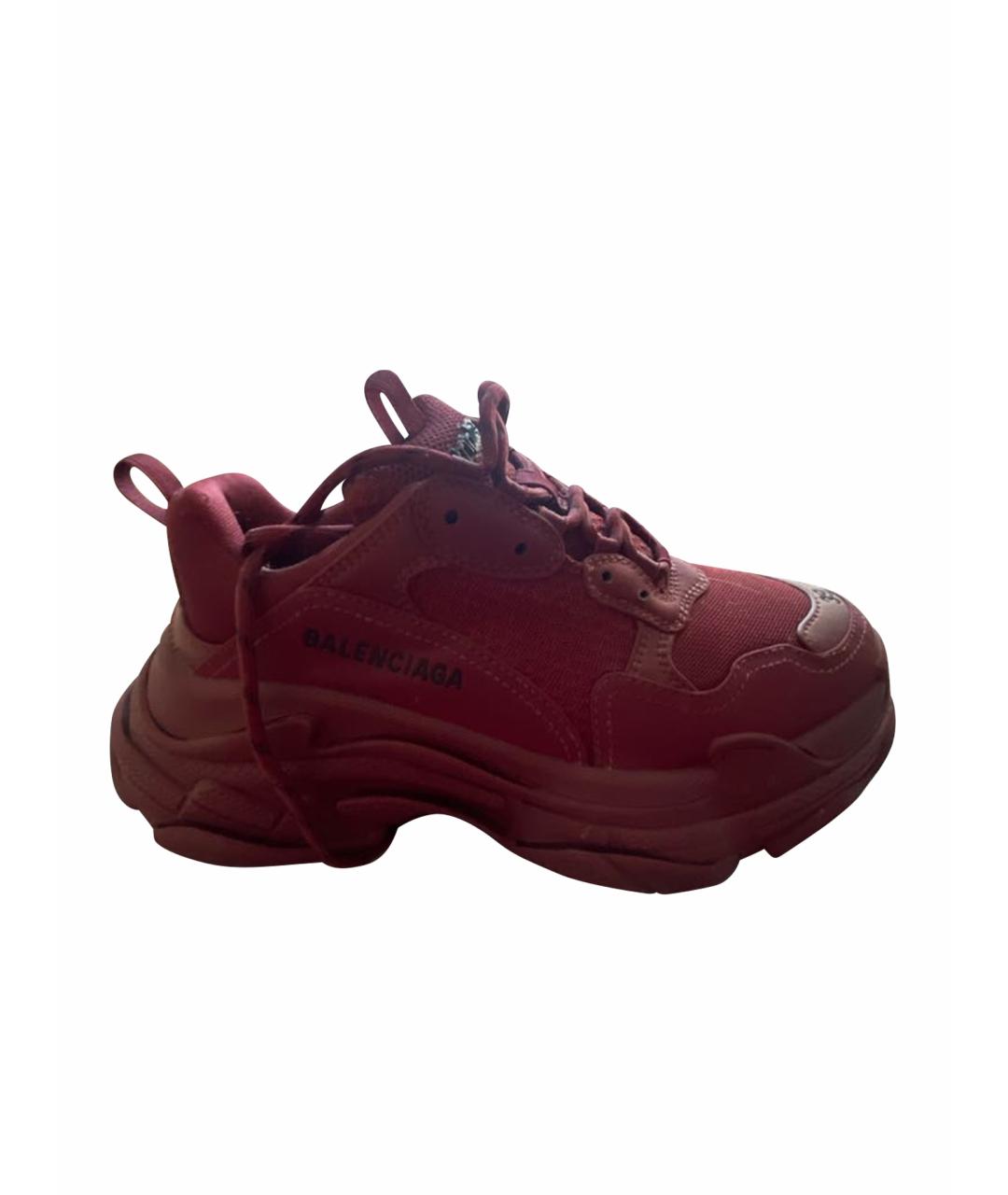 BALENCIAGA Бордовые текстильные кроссовки, фото 1