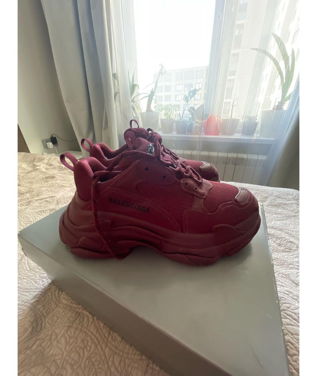 BALENCIAGA Бордовые текстильные кроссовки, фото 5