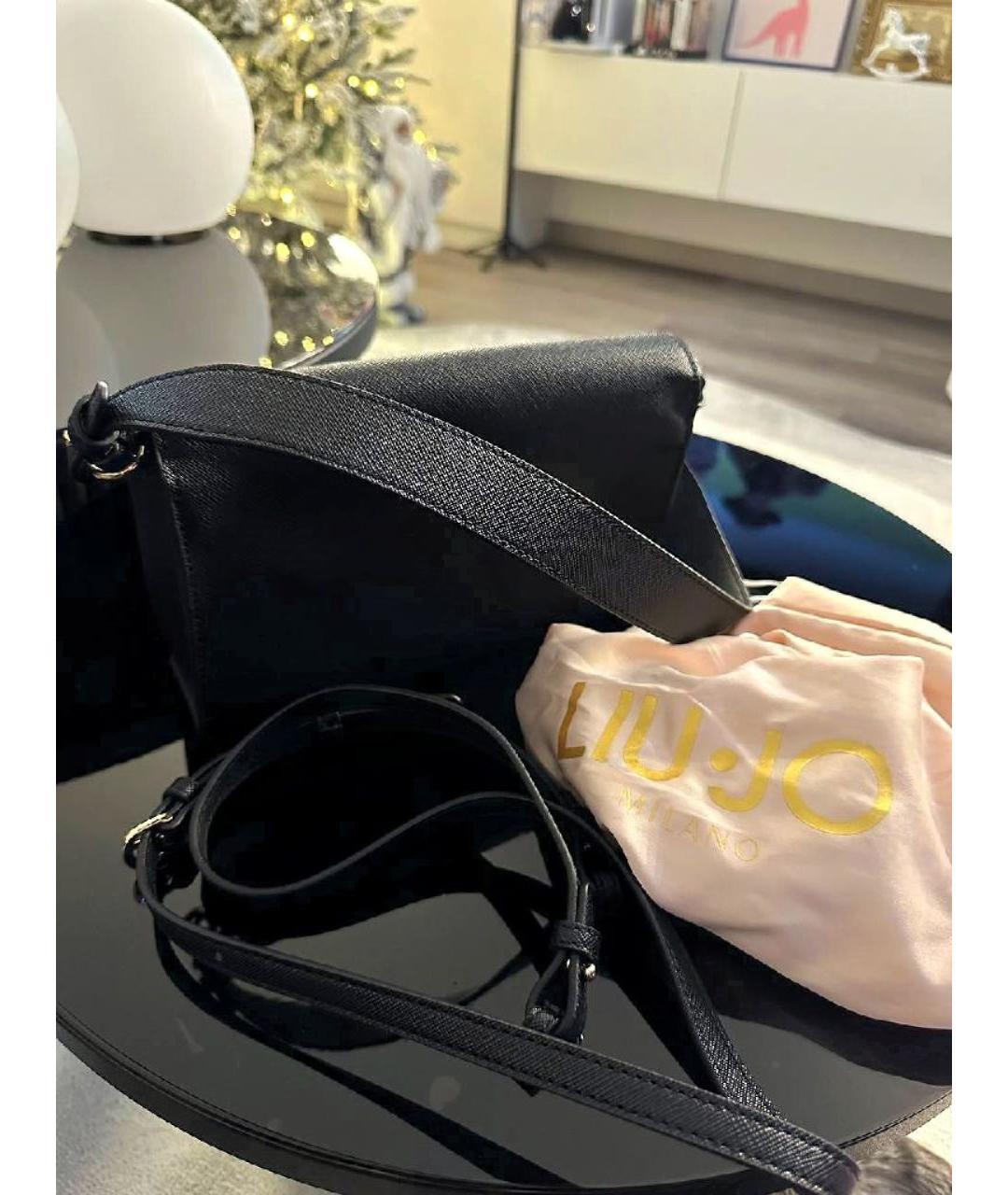 LIU JO Черная сумка через плечо из искусственной кожи, фото 3