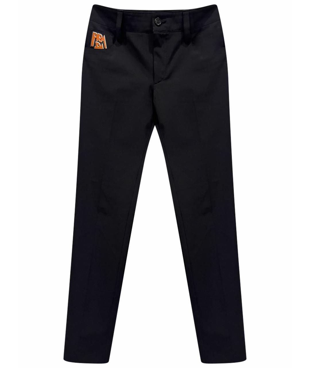 PRADA Черные полиамидовые прямые брюки, фото 1