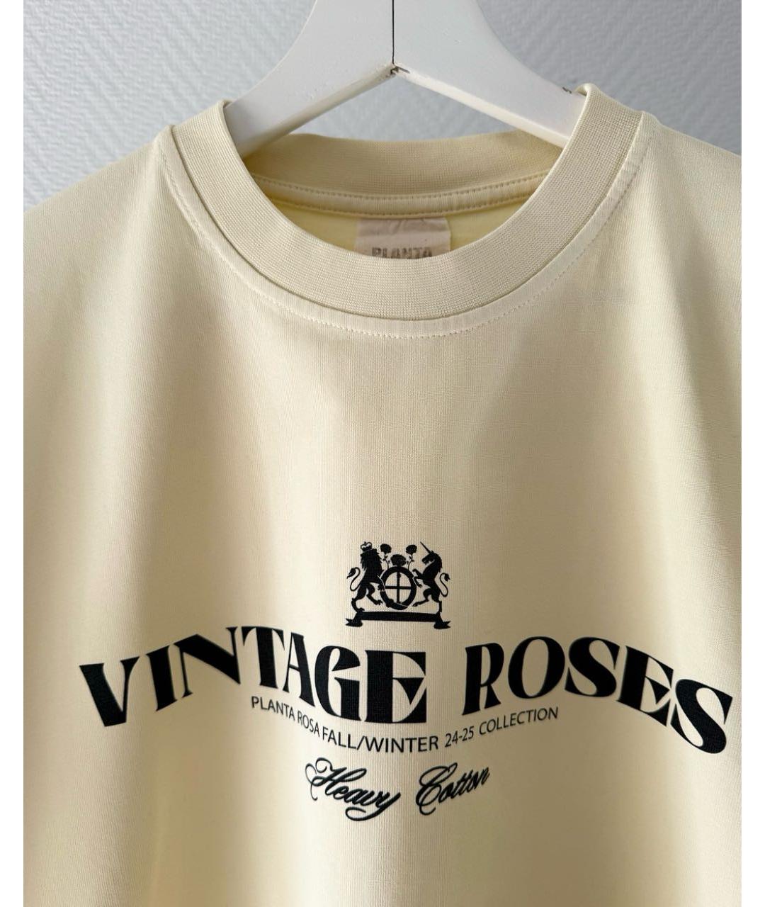 PLANTA ROSA Бежевая хлопковая футболка, фото 4