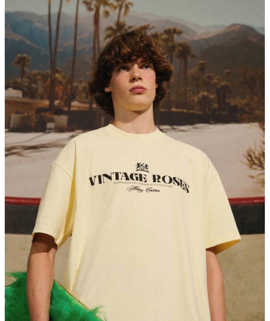 PLANTA ROSA Бежевая хлопковая футболка, фото 7