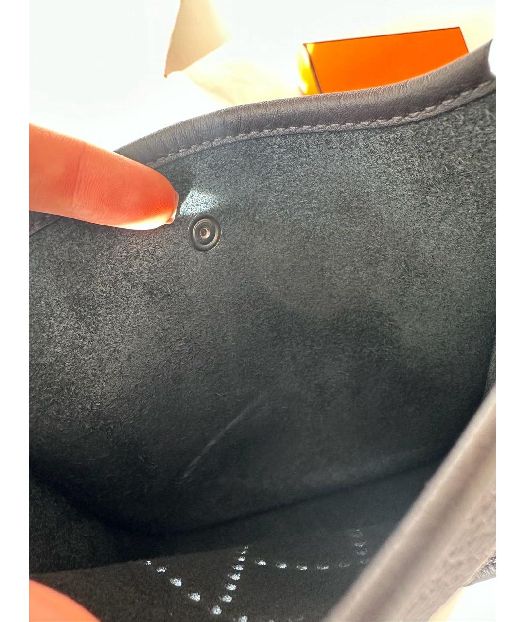 HERMES Черная кожаная сумка через плечо, фото 3