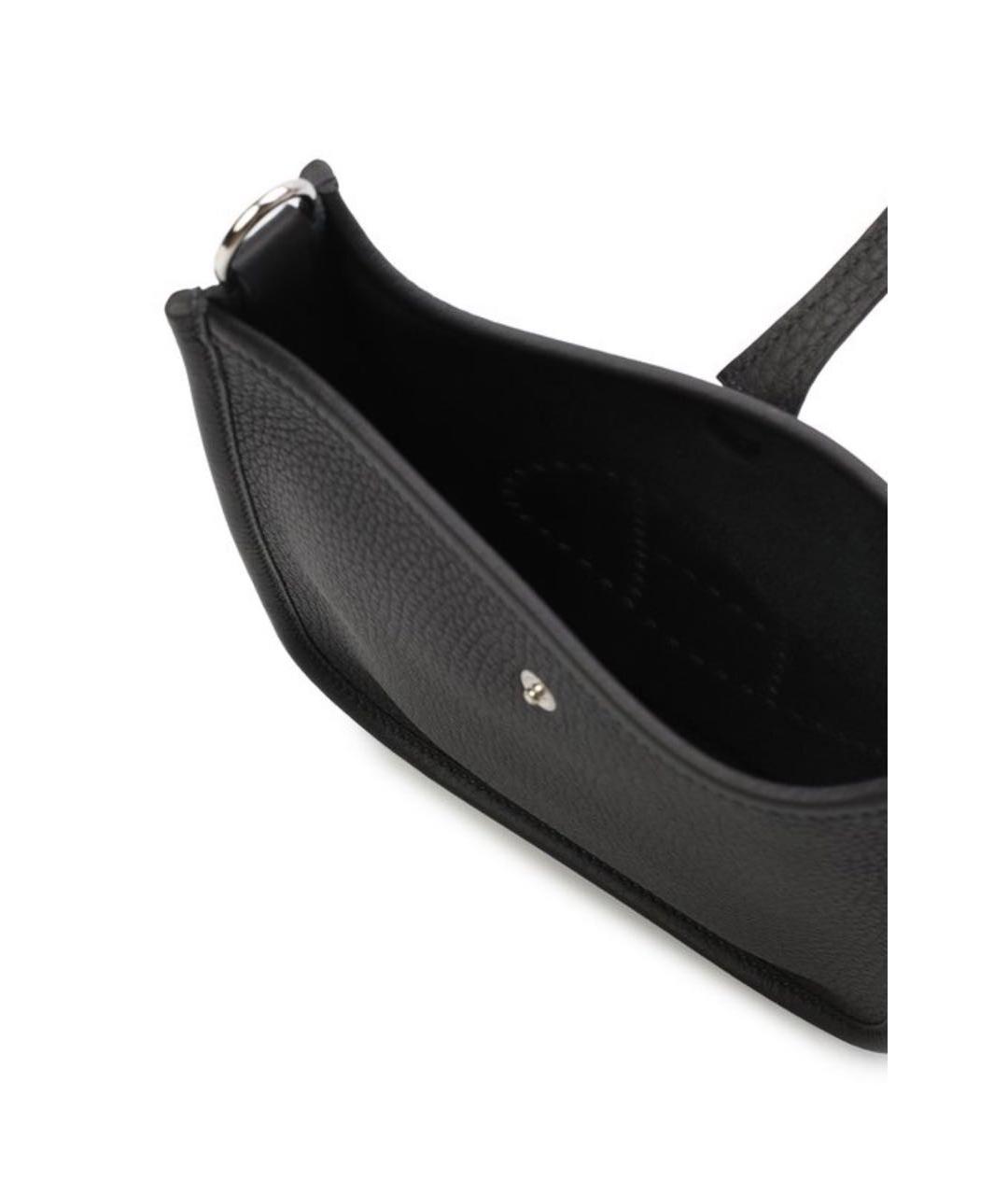 HERMES Черная кожаная сумка через плечо, фото 4