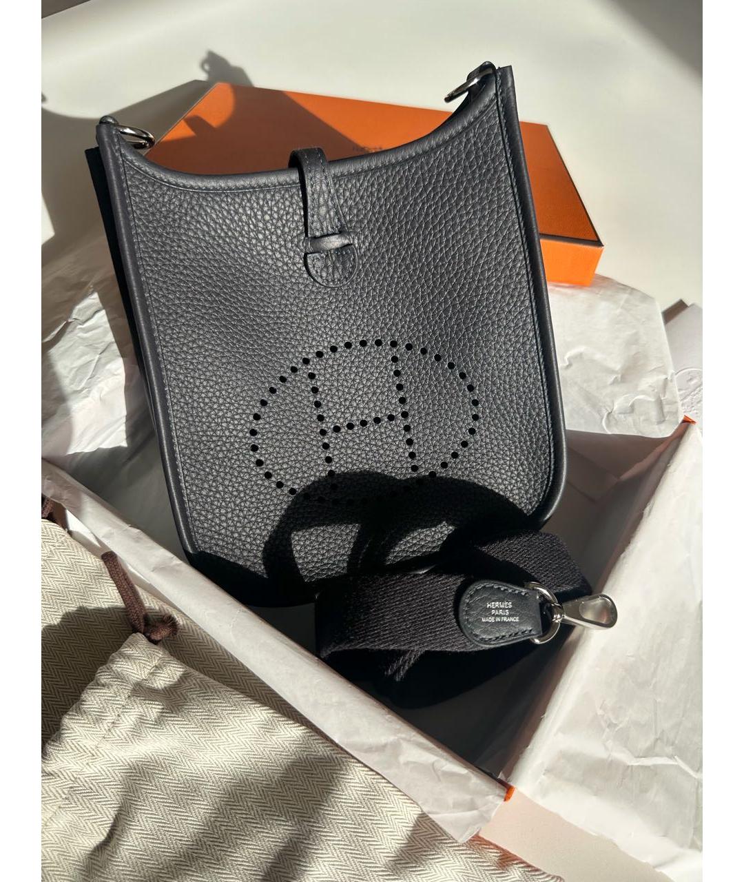 HERMES Черная кожаная сумка через плечо, фото 2