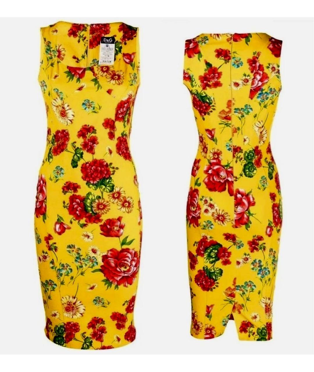 DOLCE&GABBANA Желтое хлопковое вечернее платье, фото 3