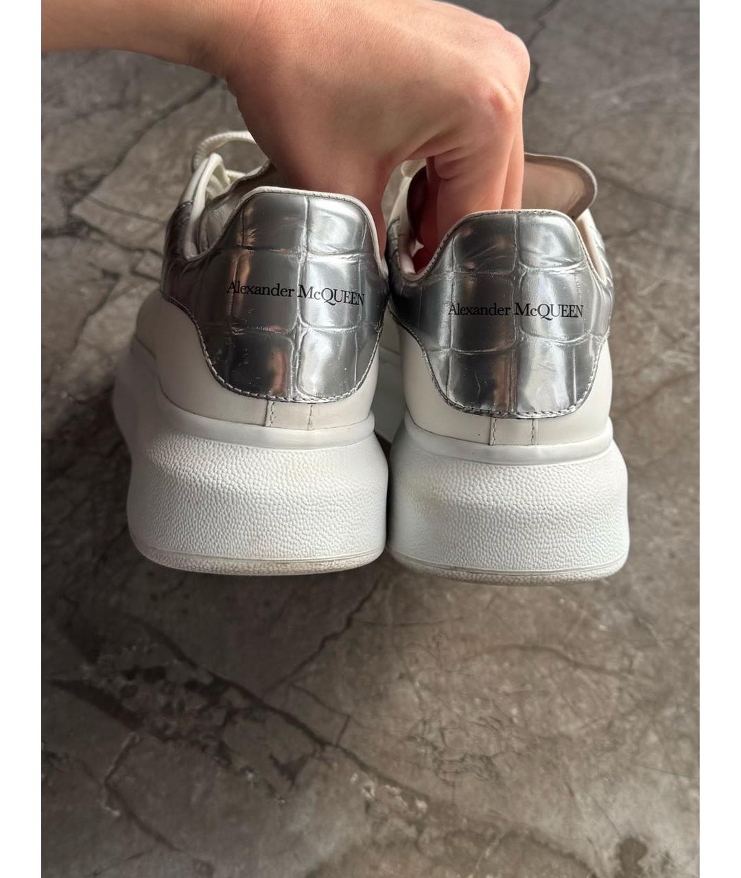 ALEXANDER MCQUEEN Белые кожаные кеды, фото 4