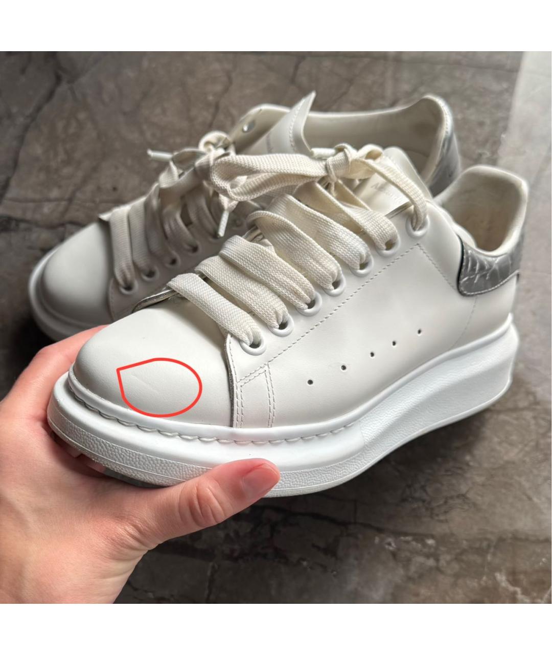 ALEXANDER MCQUEEN Белые кожаные кеды, фото 8