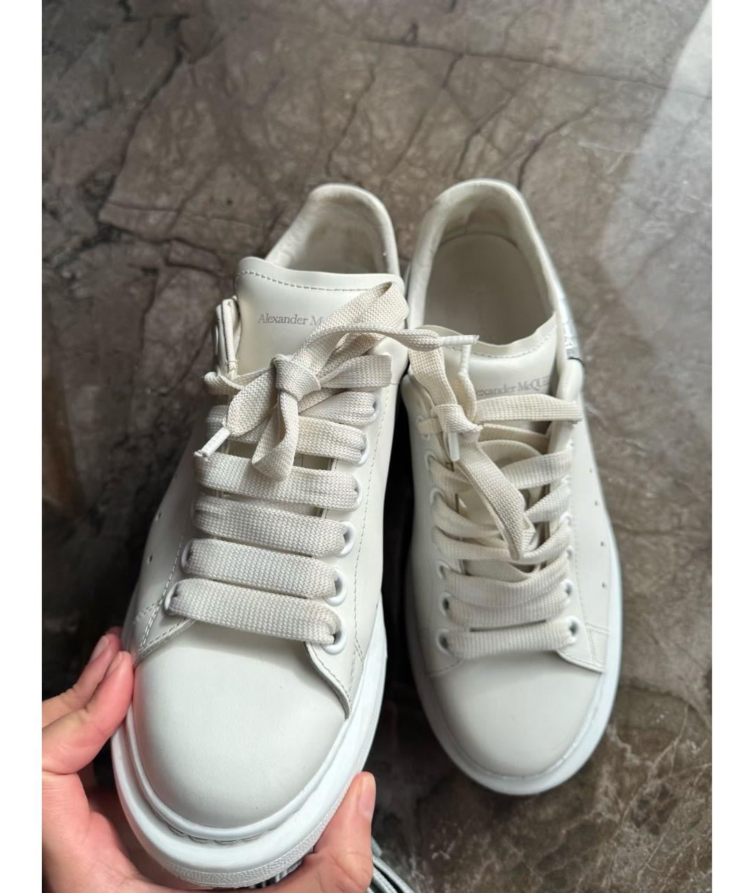 ALEXANDER MCQUEEN Белые кожаные кеды, фото 7