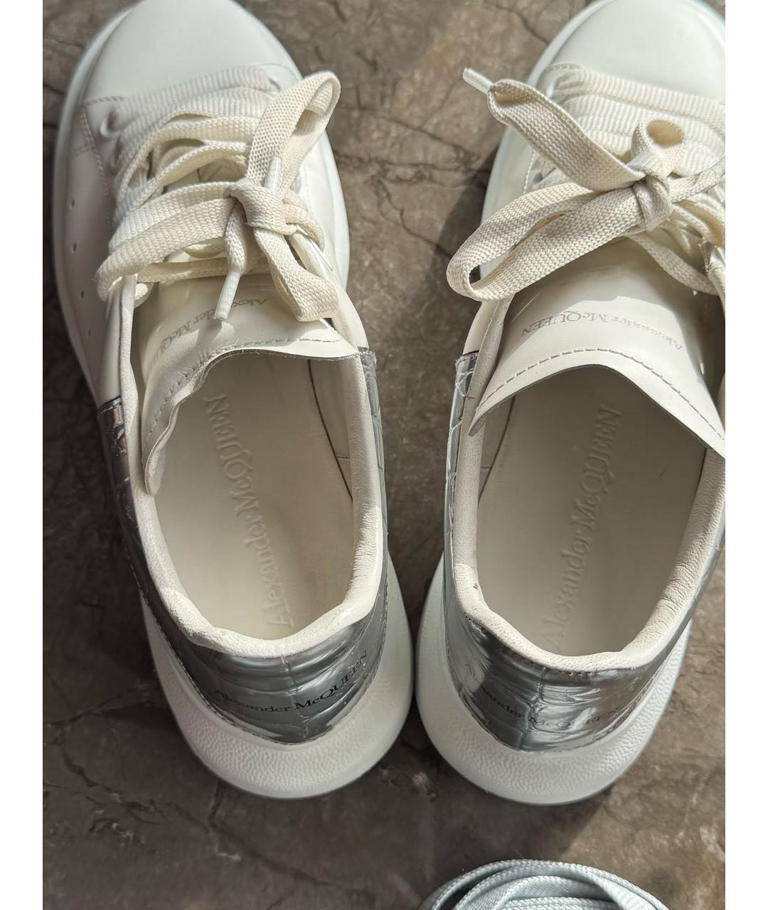 ALEXANDER MCQUEEN Белые кожаные кеды, фото 6