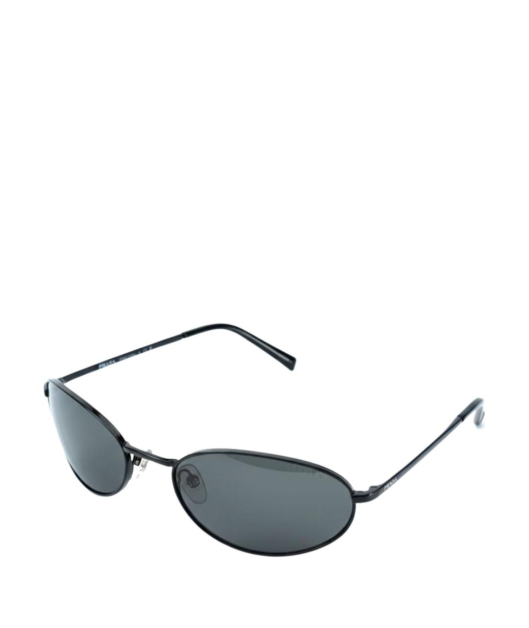 PRADA Черные металлические солнцезащитные очки, фото 1