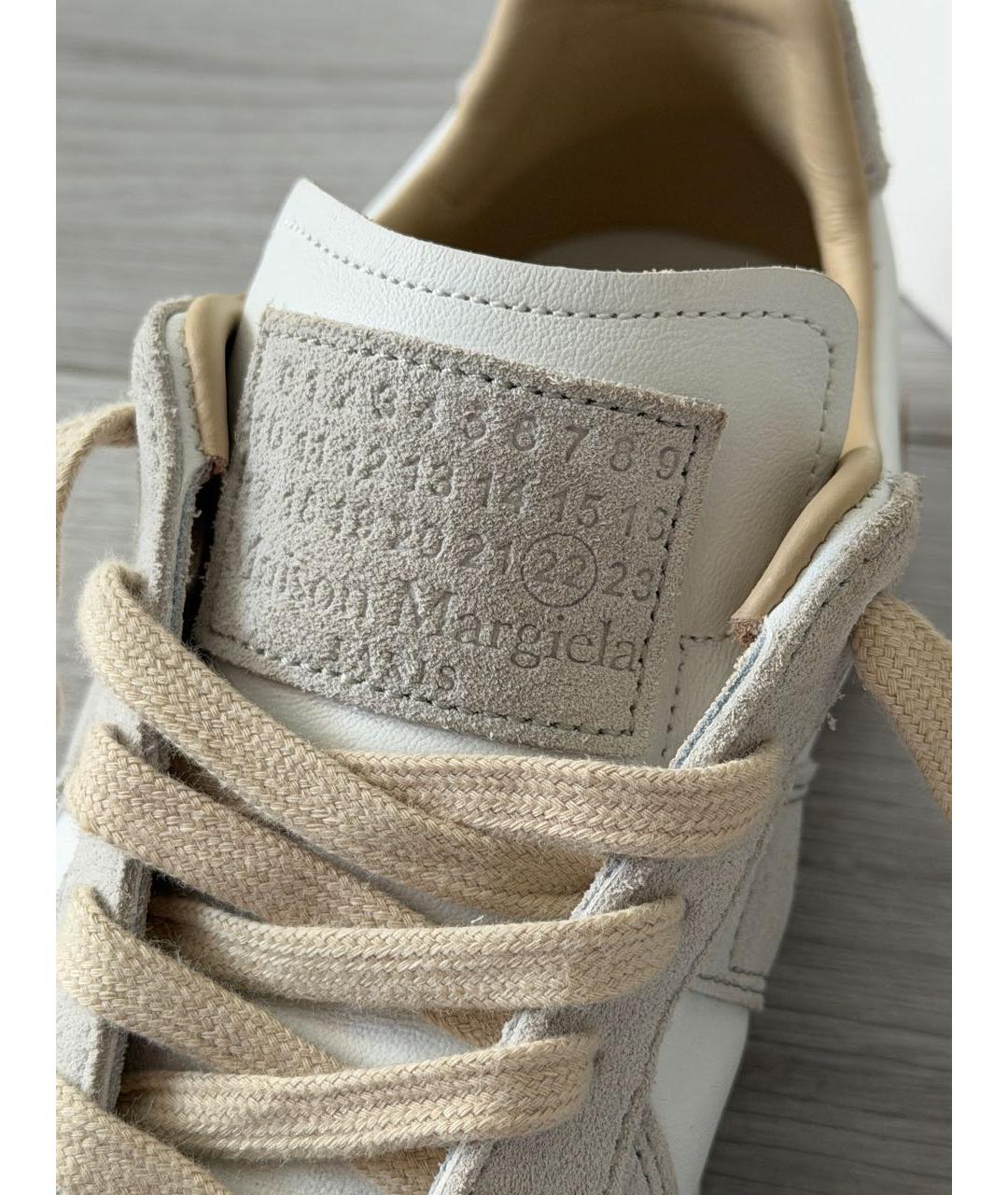 MAISON MARGIELA Бежевые замшевые кроссовки, фото 4