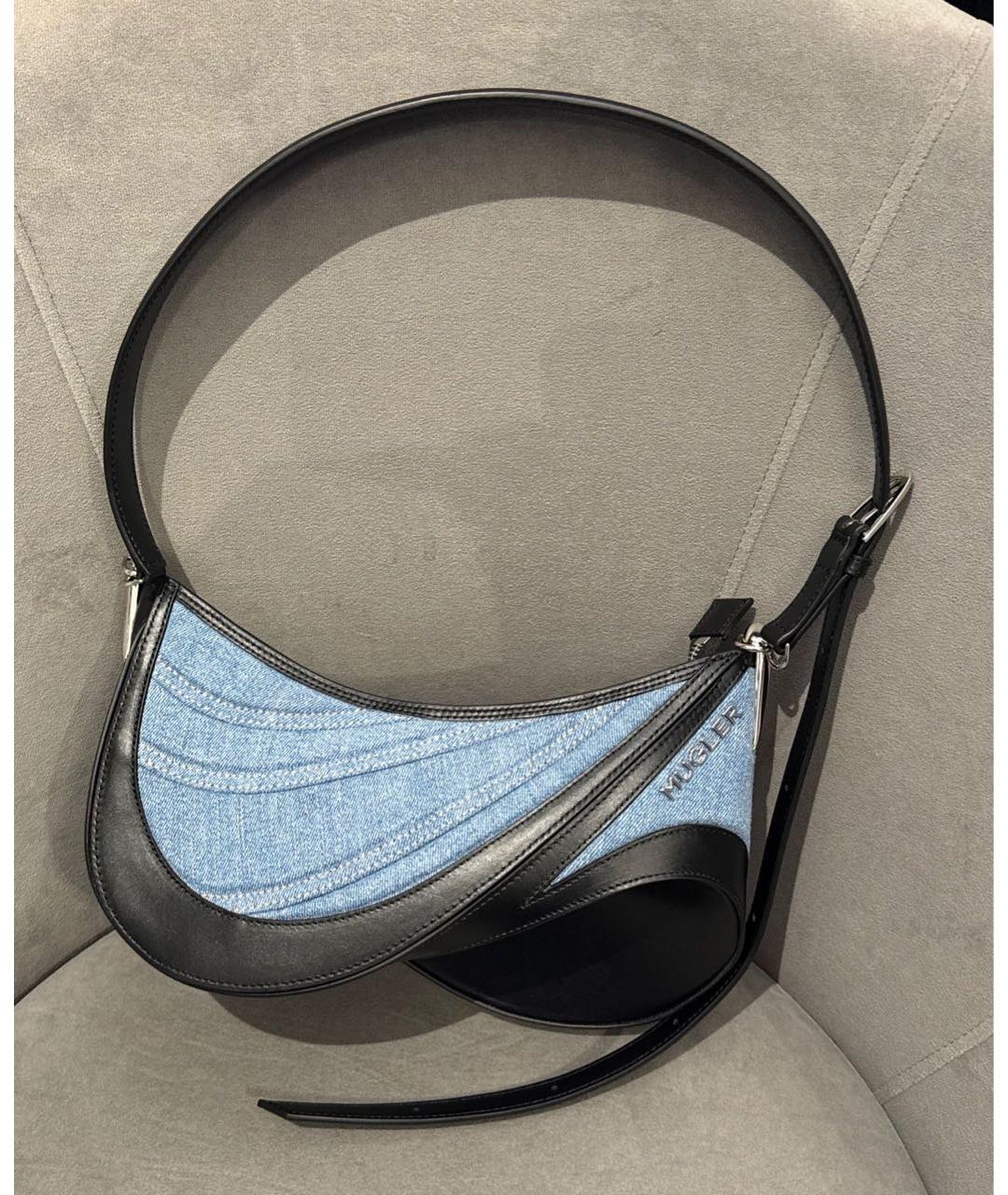 MUGLER Голубая сумка через плечо, фото 2