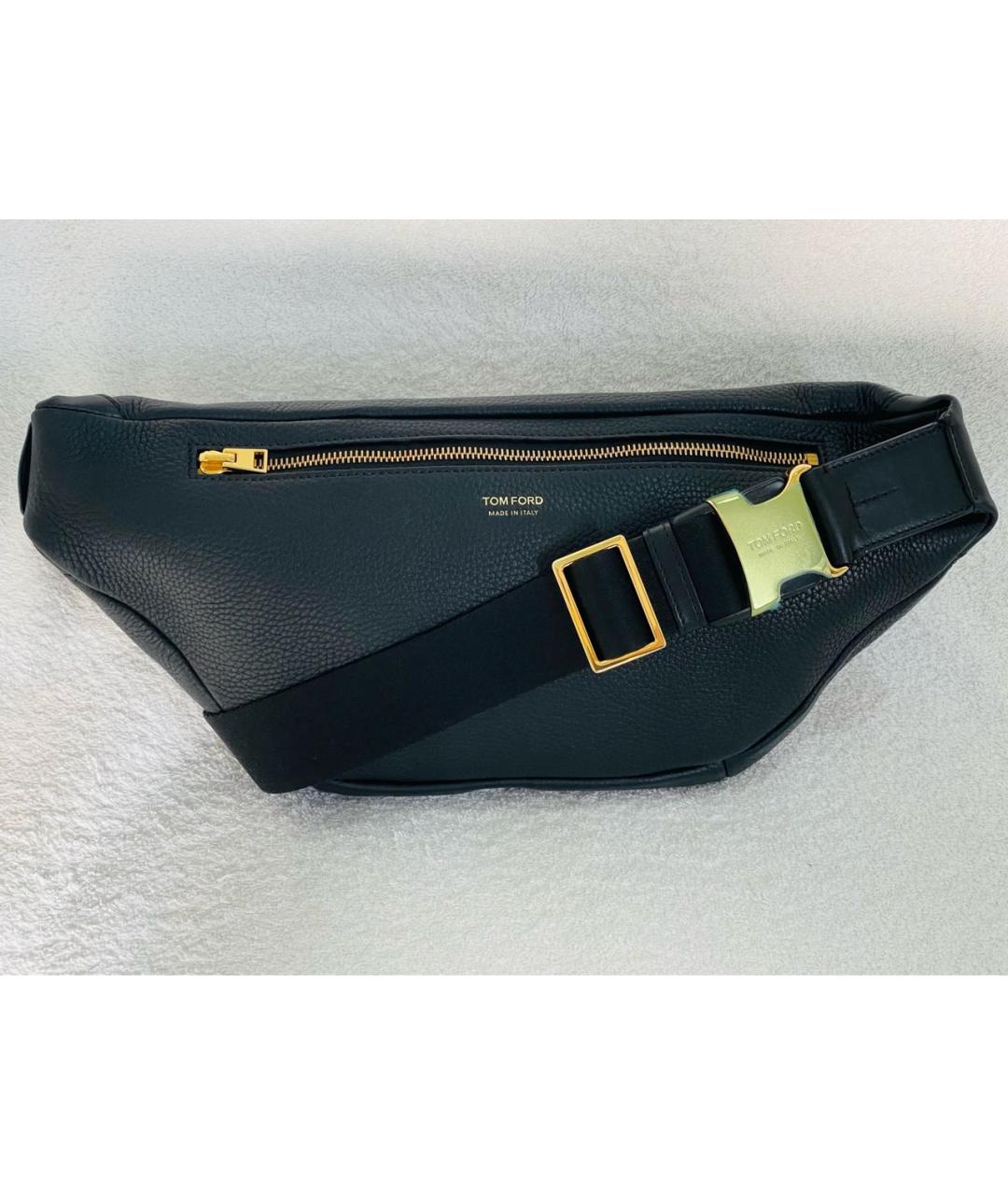 TOM FORD Черная кожаная поясная сумка, фото 3