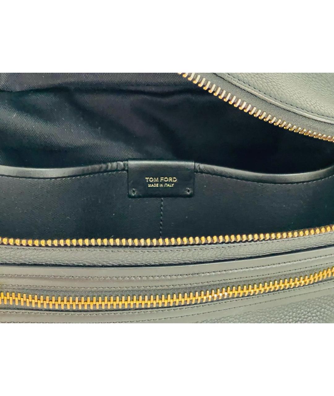 TOM FORD Черная кожаная поясная сумка, фото 6