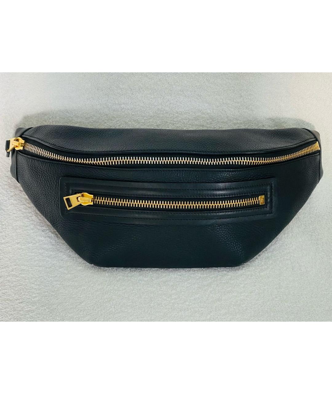 TOM FORD Черная кожаная поясная сумка, фото 9