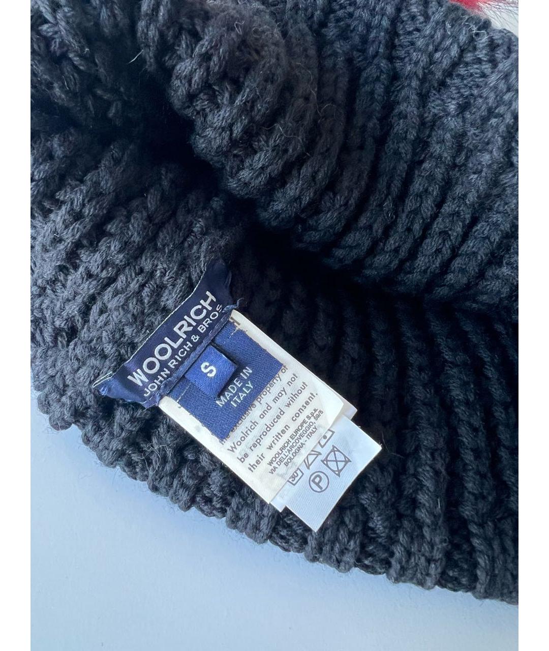 WOOLRICH Черная шерстяная шапка, фото 3