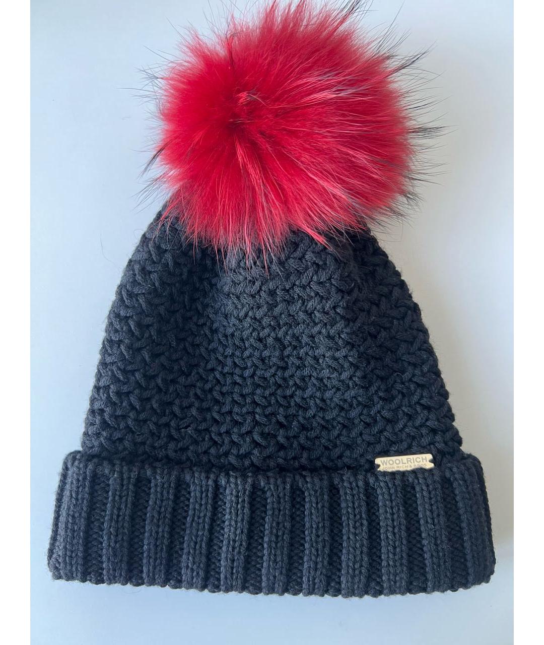 WOOLRICH Черная шерстяная шапка, фото 5
