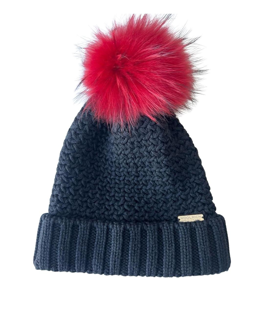 WOOLRICH Черная шерстяная шапка, фото 1