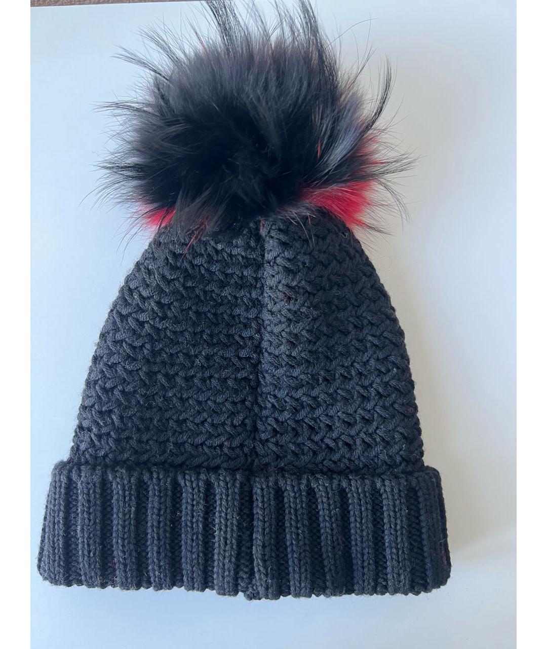 WOOLRICH Черная шерстяная шапка, фото 2