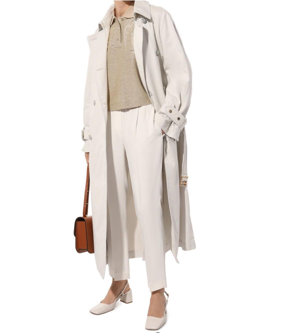 BRUNELLO CUCINELLI Коричневые шелковые прямые брюки, фото 4