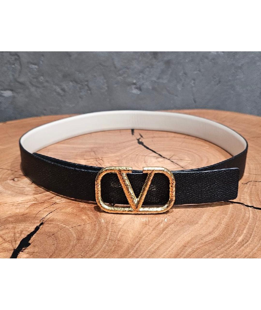 VALENTINO Черный кожаный ремень, фото 7