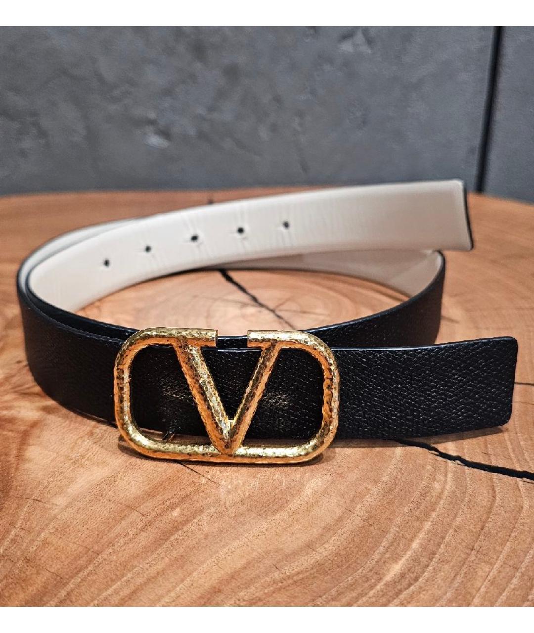 VALENTINO Черный кожаный ремень, фото 2