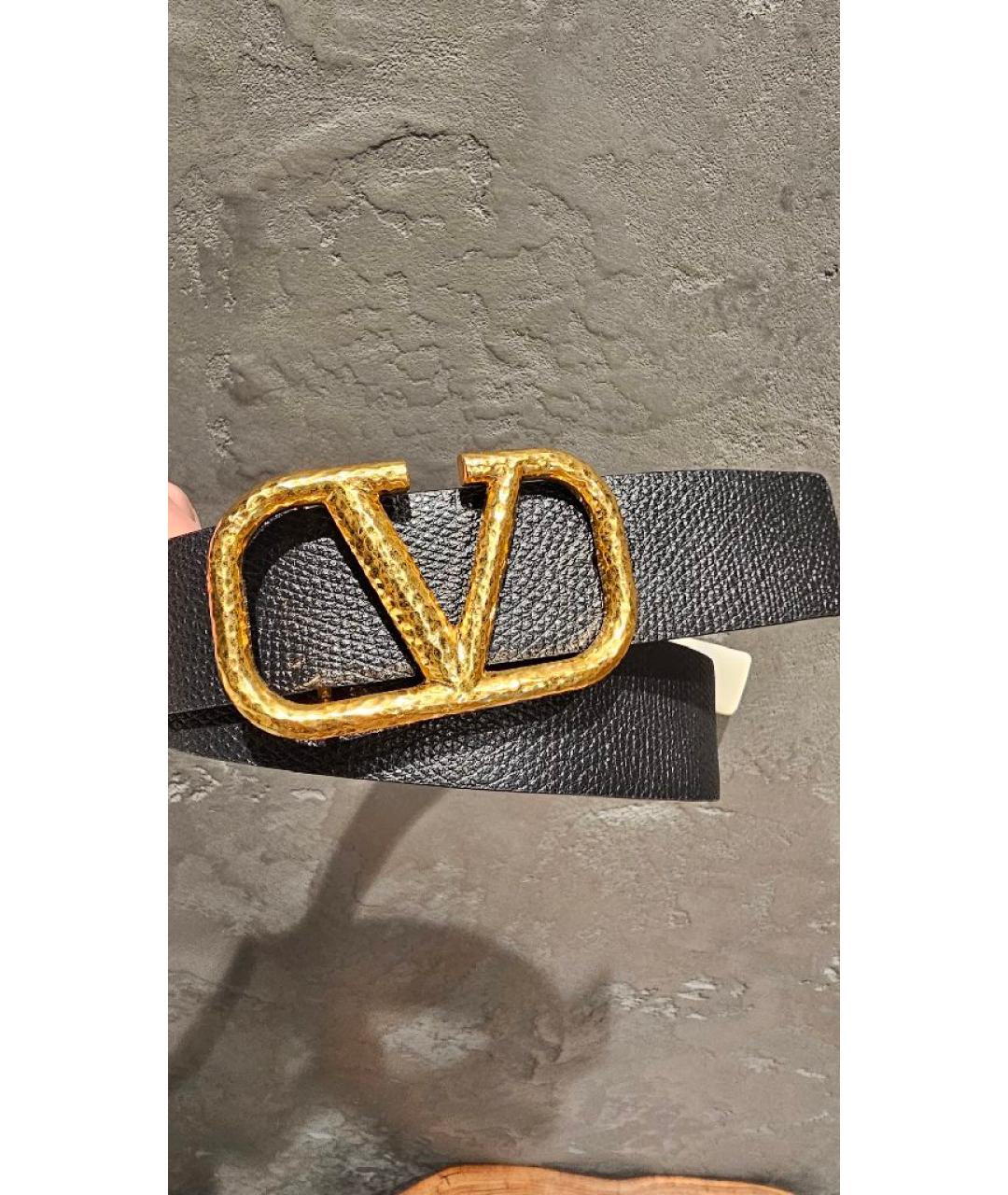 VALENTINO Черный кожаный ремень, фото 5