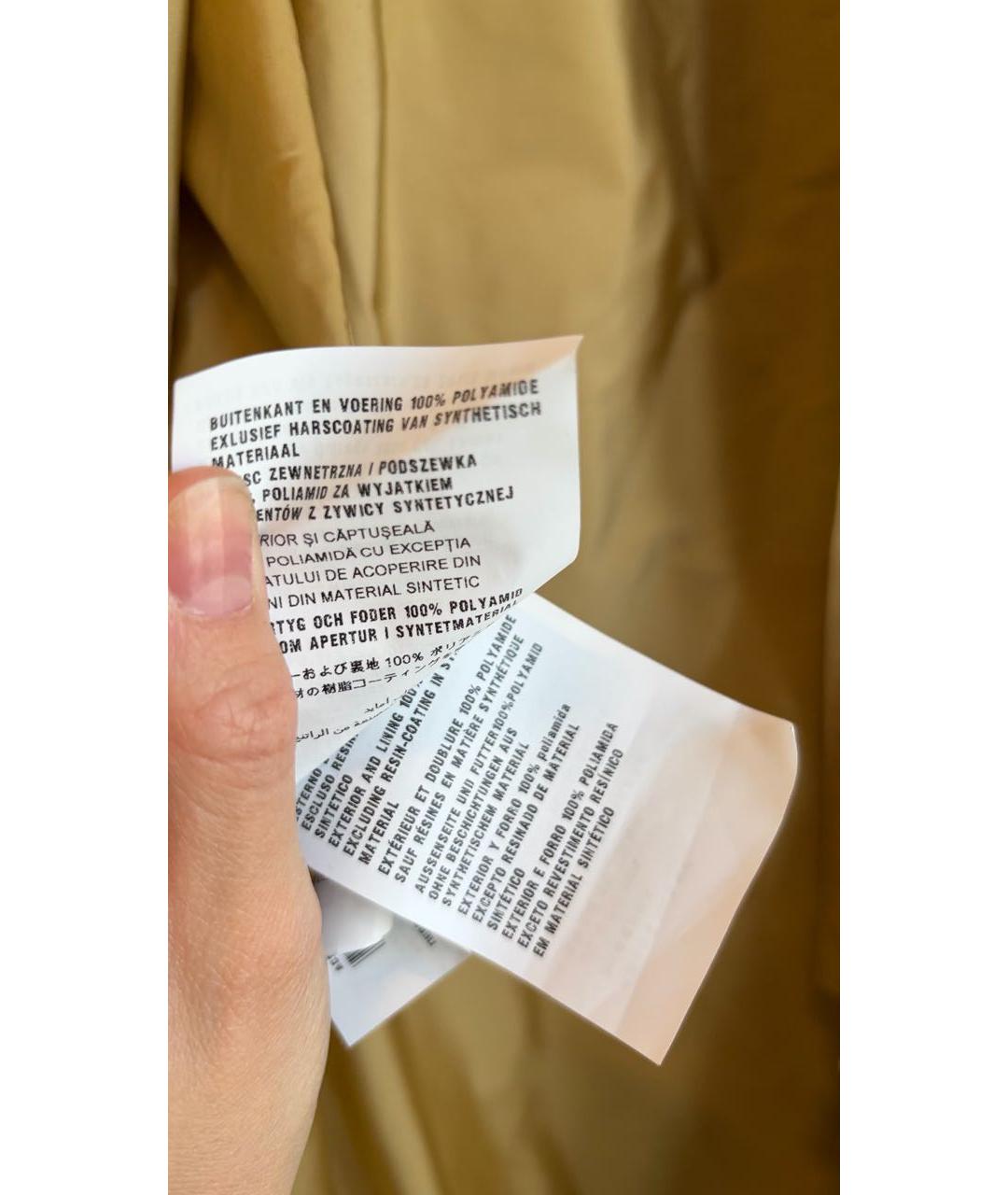 PRADA Горчичный полиамидовый тренч/плащ, фото 5