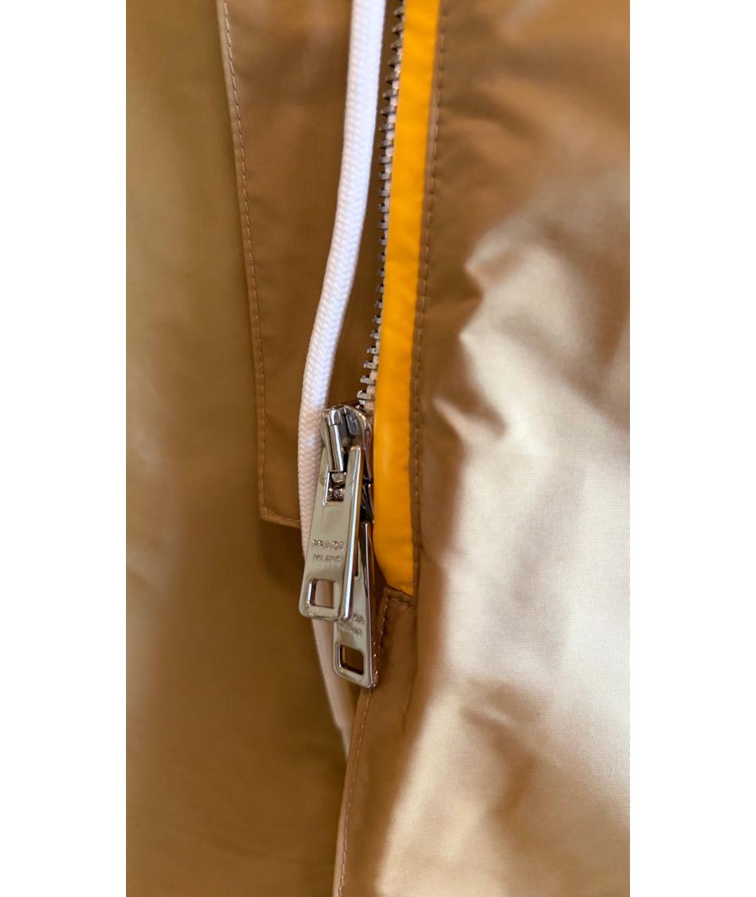 PRADA Горчичный полиамидовый тренч/плащ, фото 8