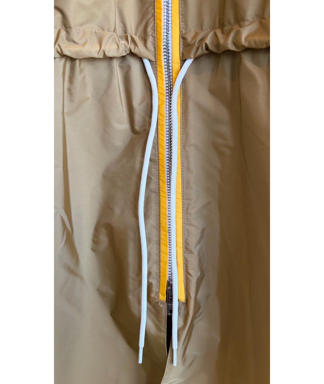 PRADA Горчичный полиамидовый тренч/плащ, фото 6