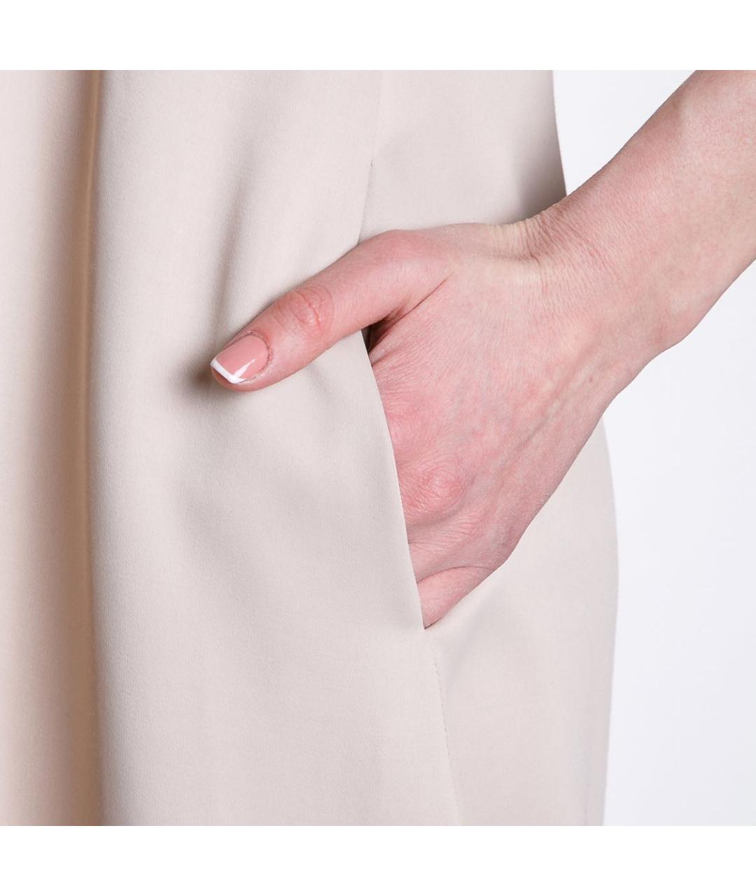 FABIANA FILIPPI Бежевое вискозное коктейльное платье, фото 5