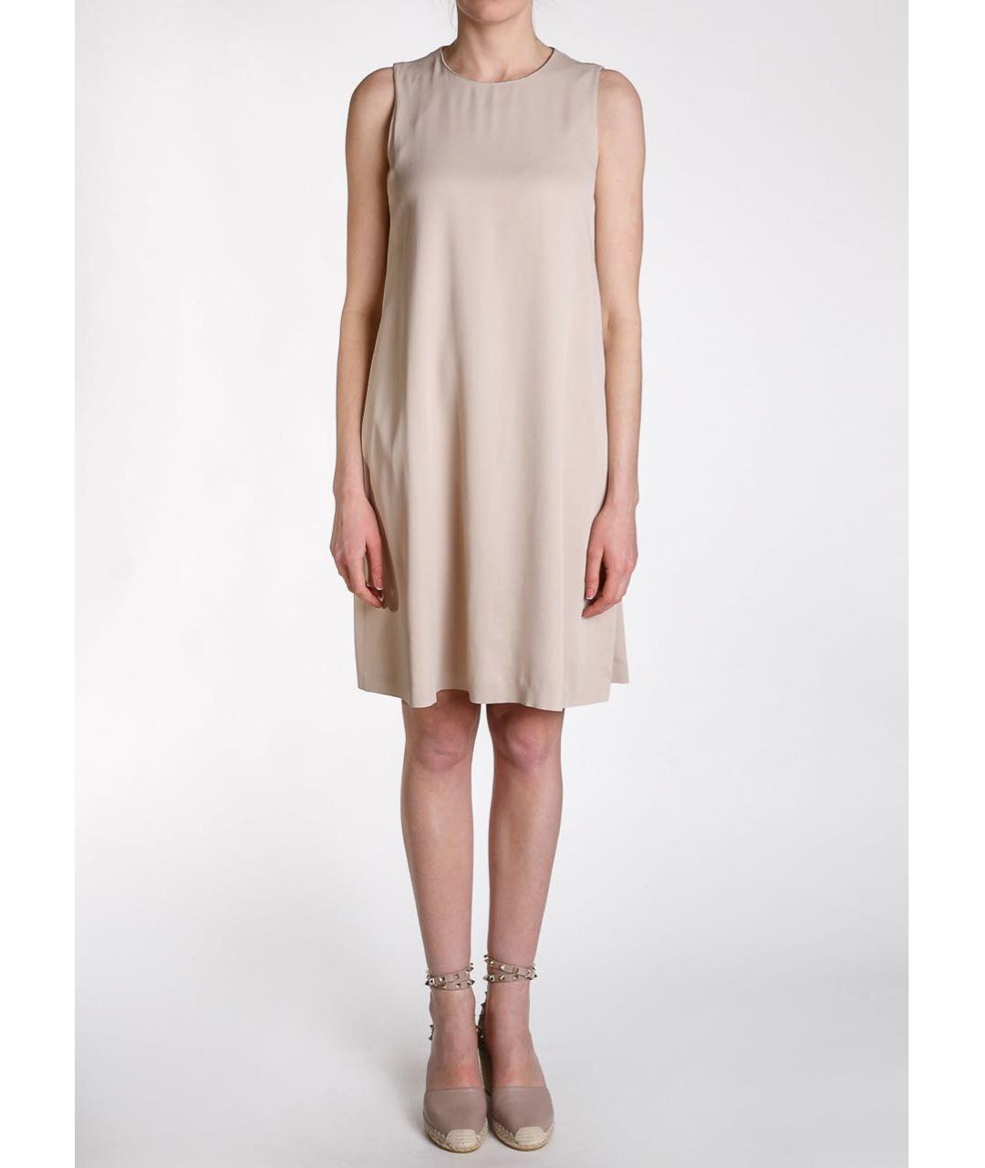 FABIANA FILIPPI Бежевое вискозное коктейльное платье, фото 3