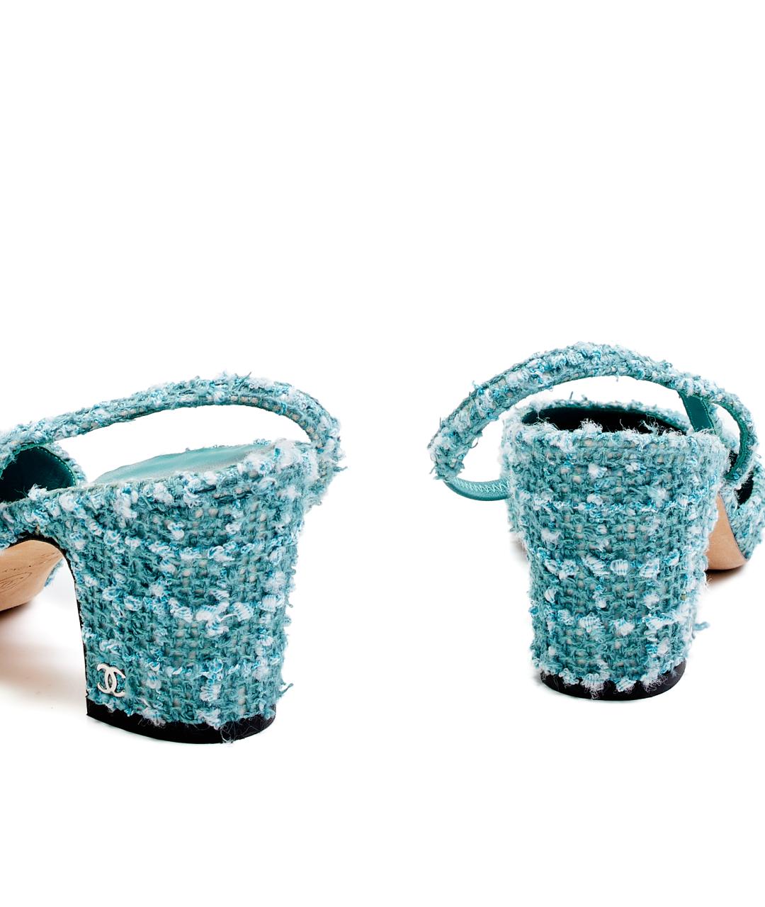 CHANEL Голубые текстильные туфли, фото 3