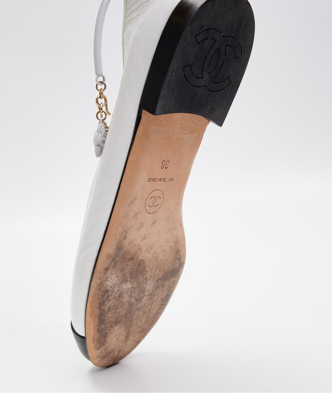 CHANEL Белые кожаные балетки, фото 8