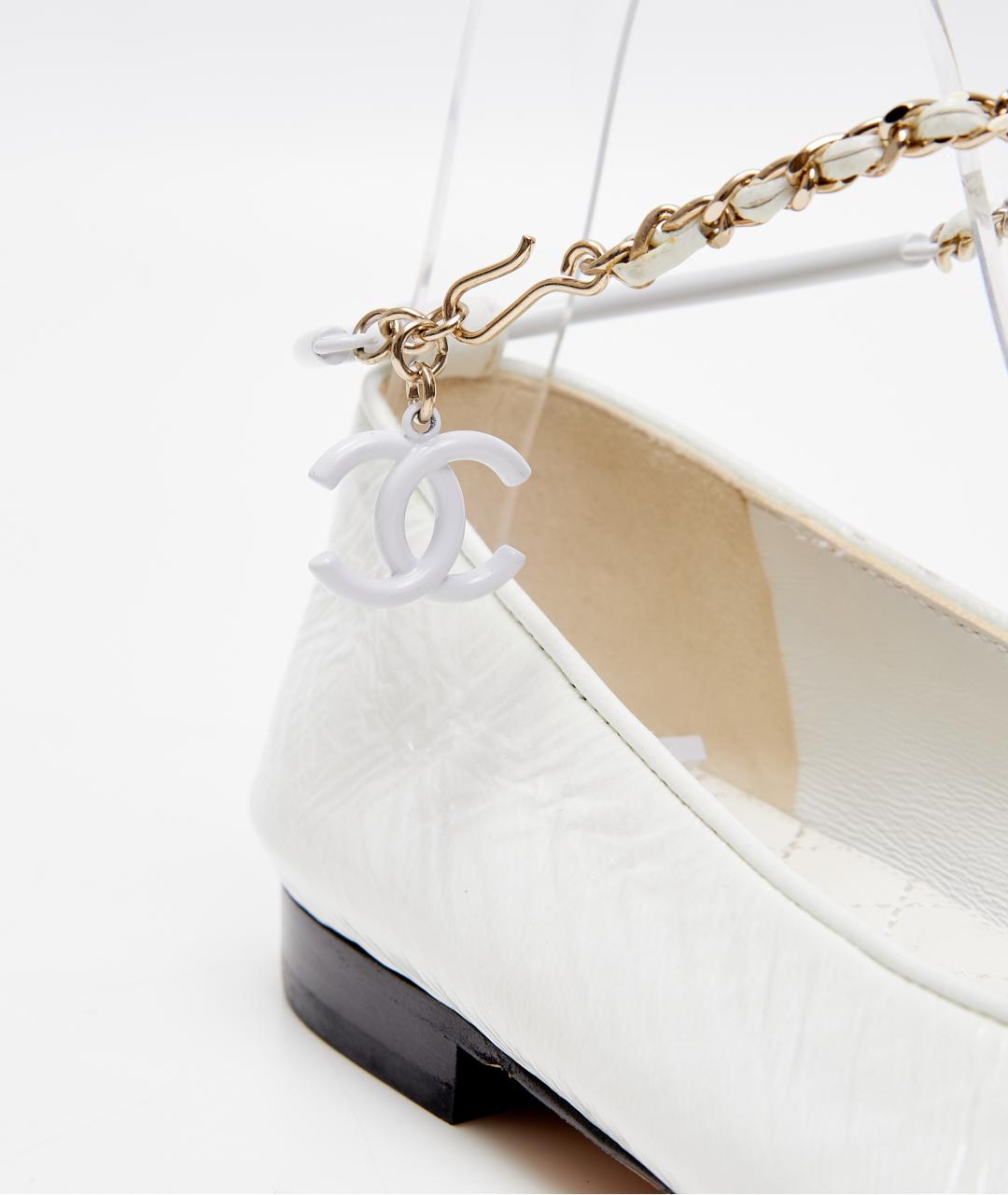 CHANEL Белые кожаные балетки, фото 5