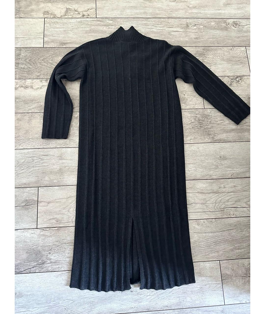 MAX MARA Антрацитовое шерстяное повседневное платье, фото 3