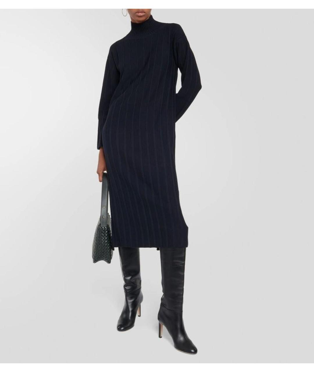 MAX MARA Антрацитовое шерстяное повседневное платье, фото 6