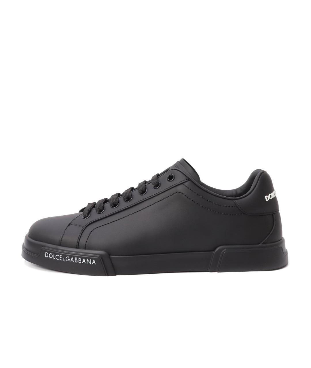 DOLCE&GABBANA Черные кожаные низкие кроссовки / кеды, фото 8