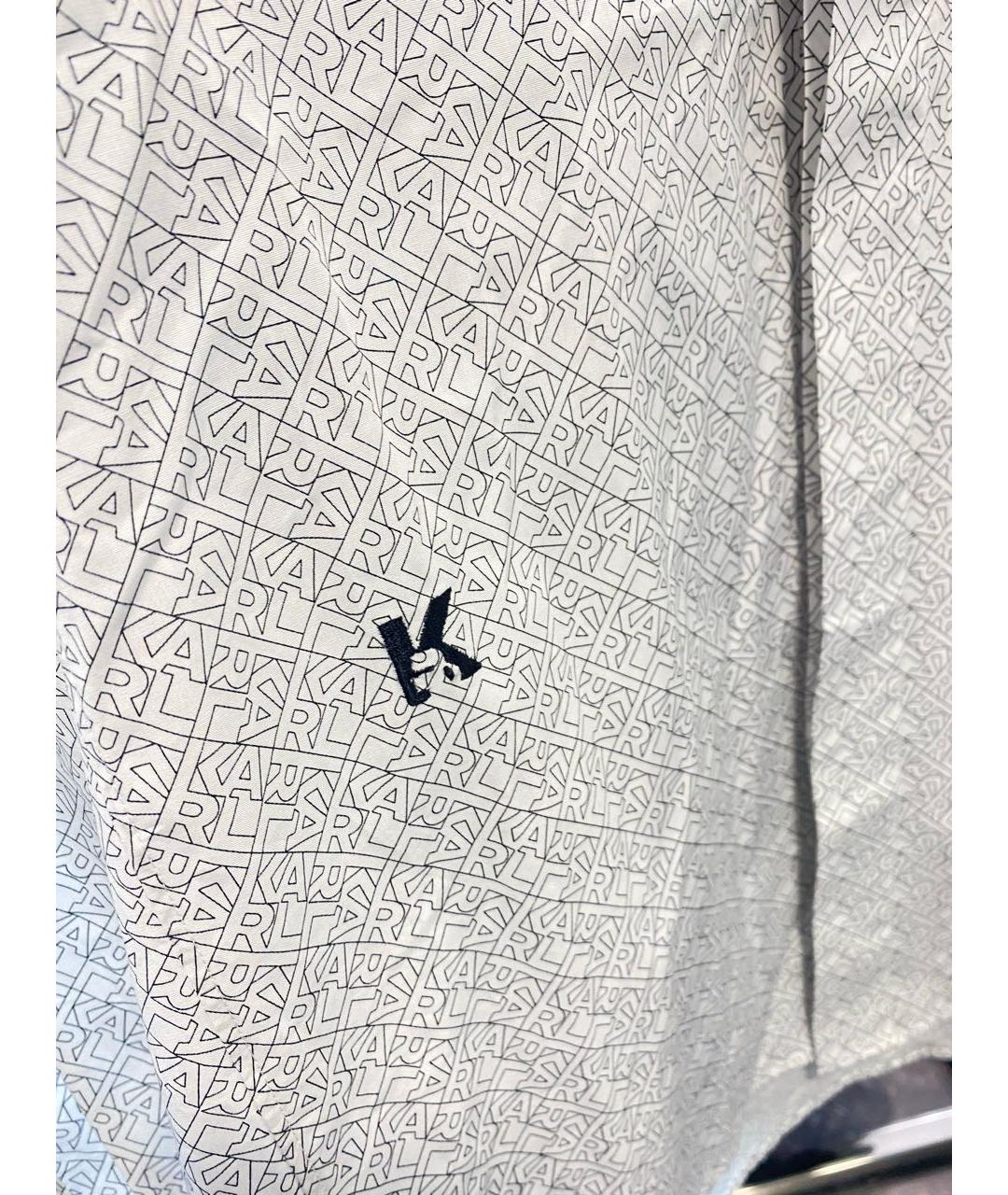 KARL LAGERFELD Серая хлопковая кэжуал рубашка, фото 3