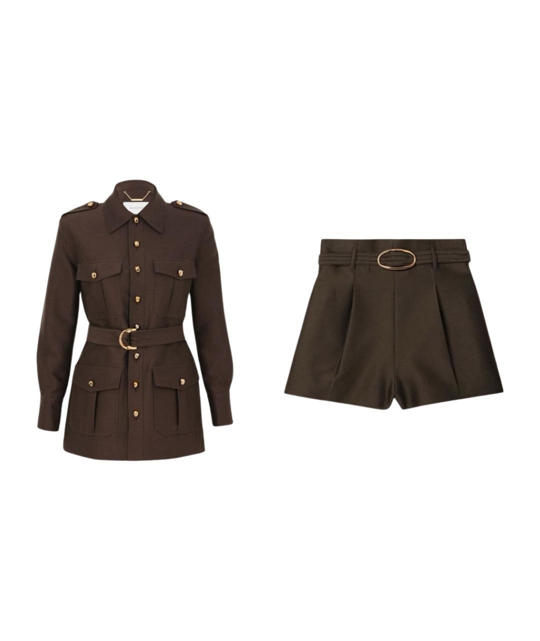 ZIMMERMANN Коричневый шерстяной костюм с брюками, фото 1