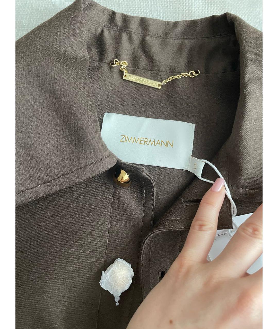 ZIMMERMANN Коричневый шерстяной костюм с брюками, фото 3