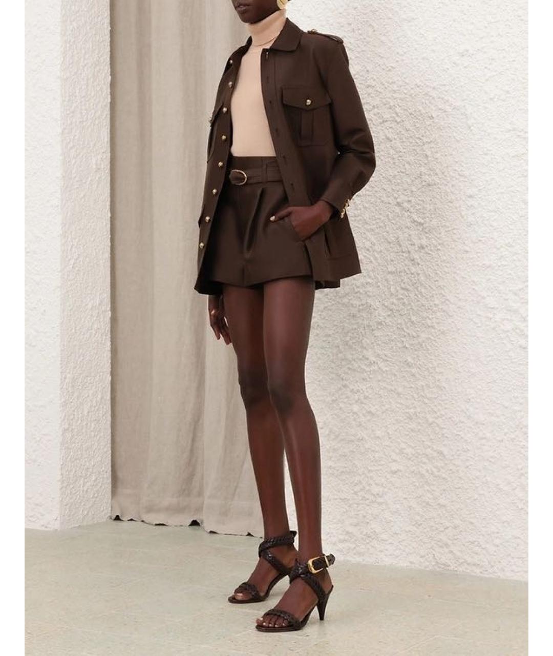 ZIMMERMANN Коричневый шерстяной костюм с брюками, фото 4