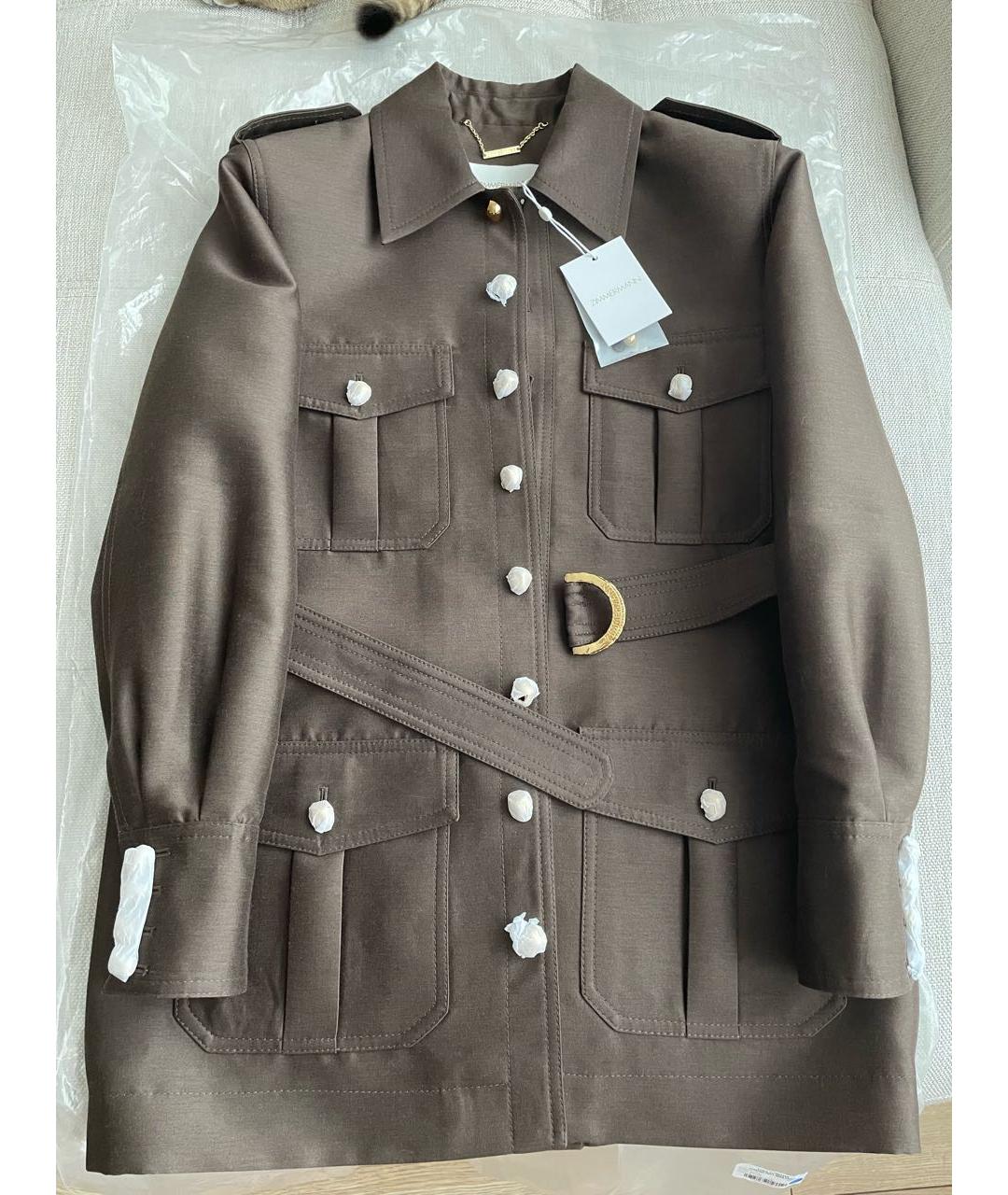 ZIMMERMANN Коричневый шерстяной костюм с брюками, фото 2