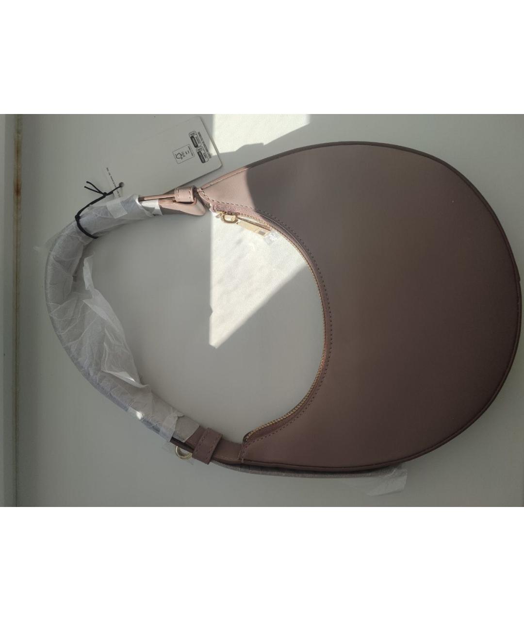 FURLA Бежевая кожаная сумка с короткими ручками, фото 4