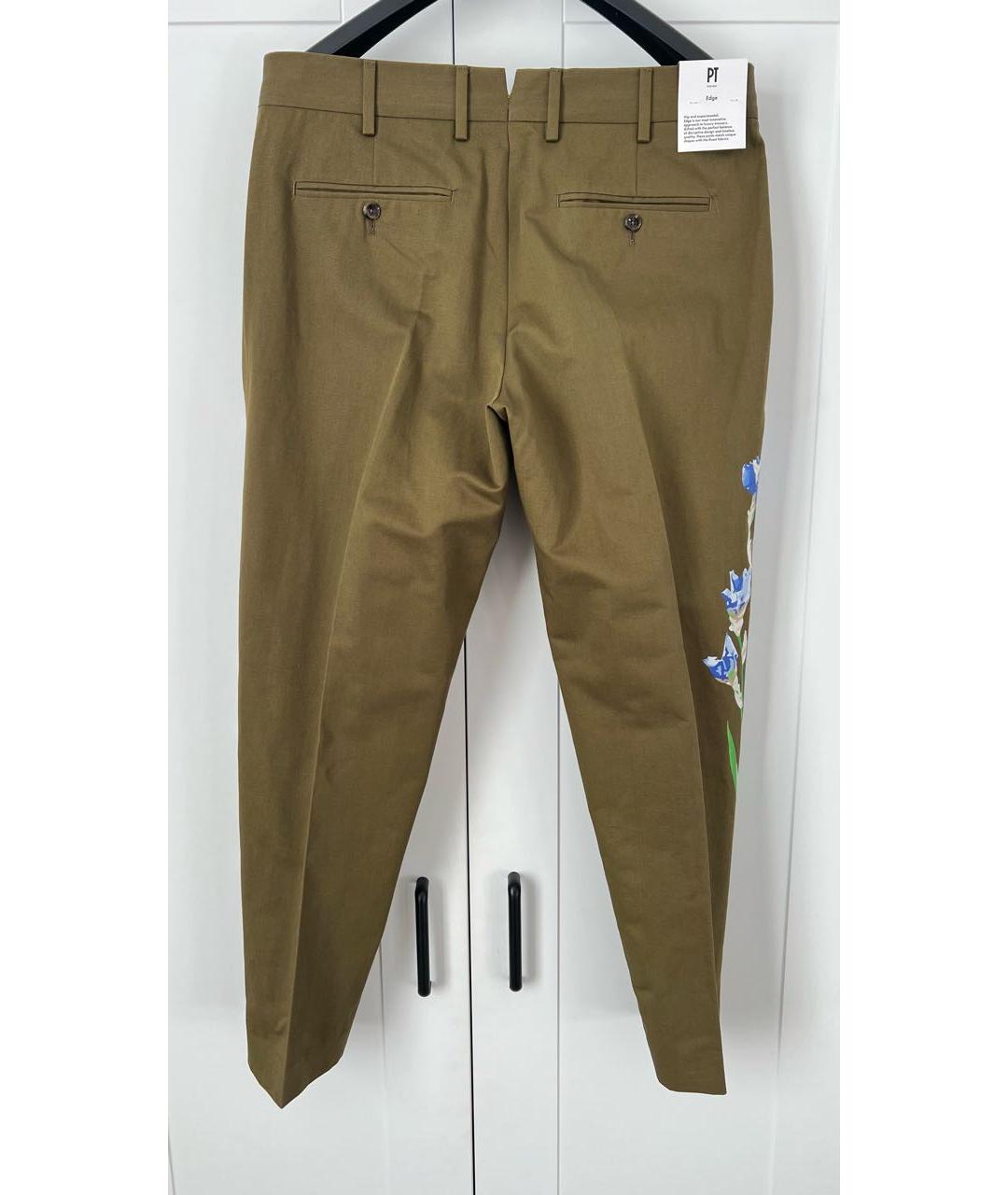 PT TORINO Хаки хлопковые повседневные брюки, фото 2