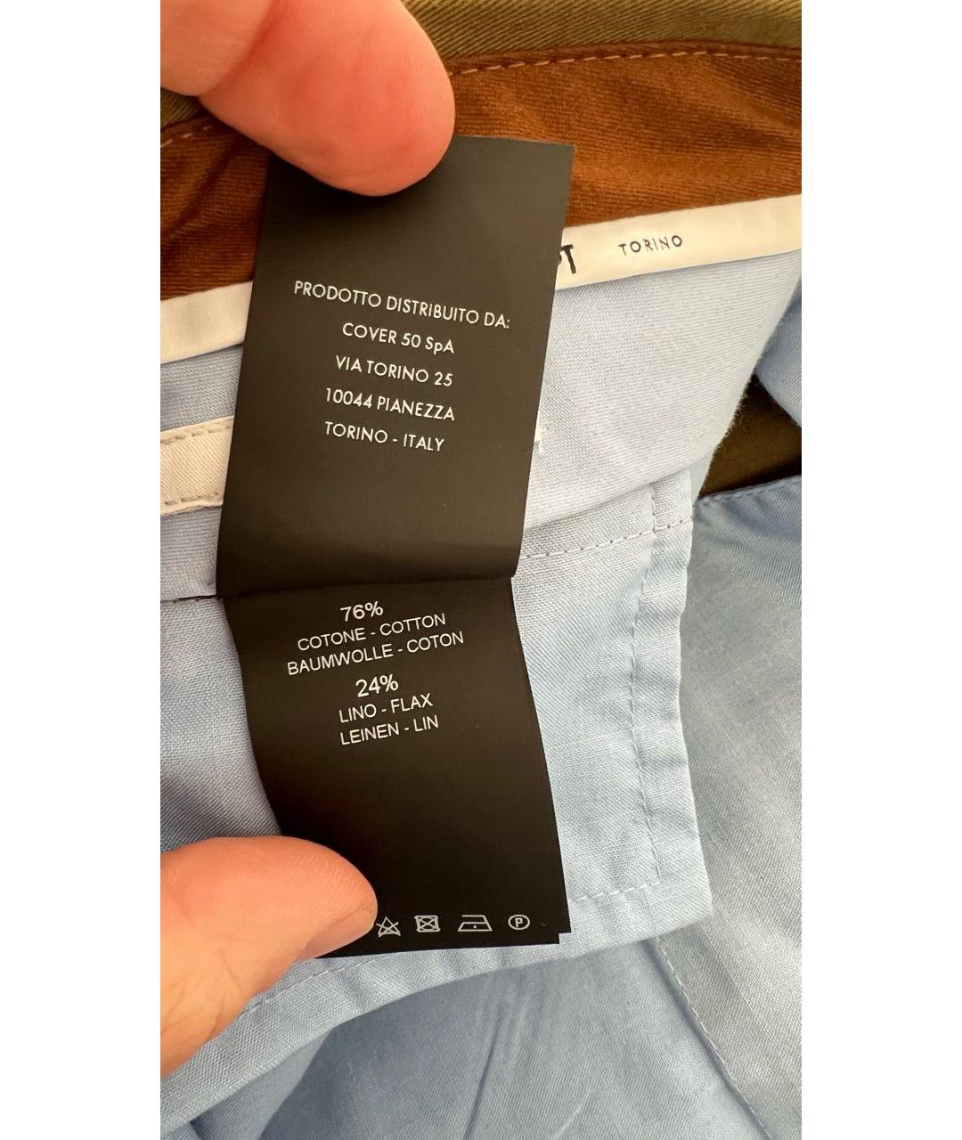 PT TORINO Хаки хлопковые повседневные брюки, фото 7