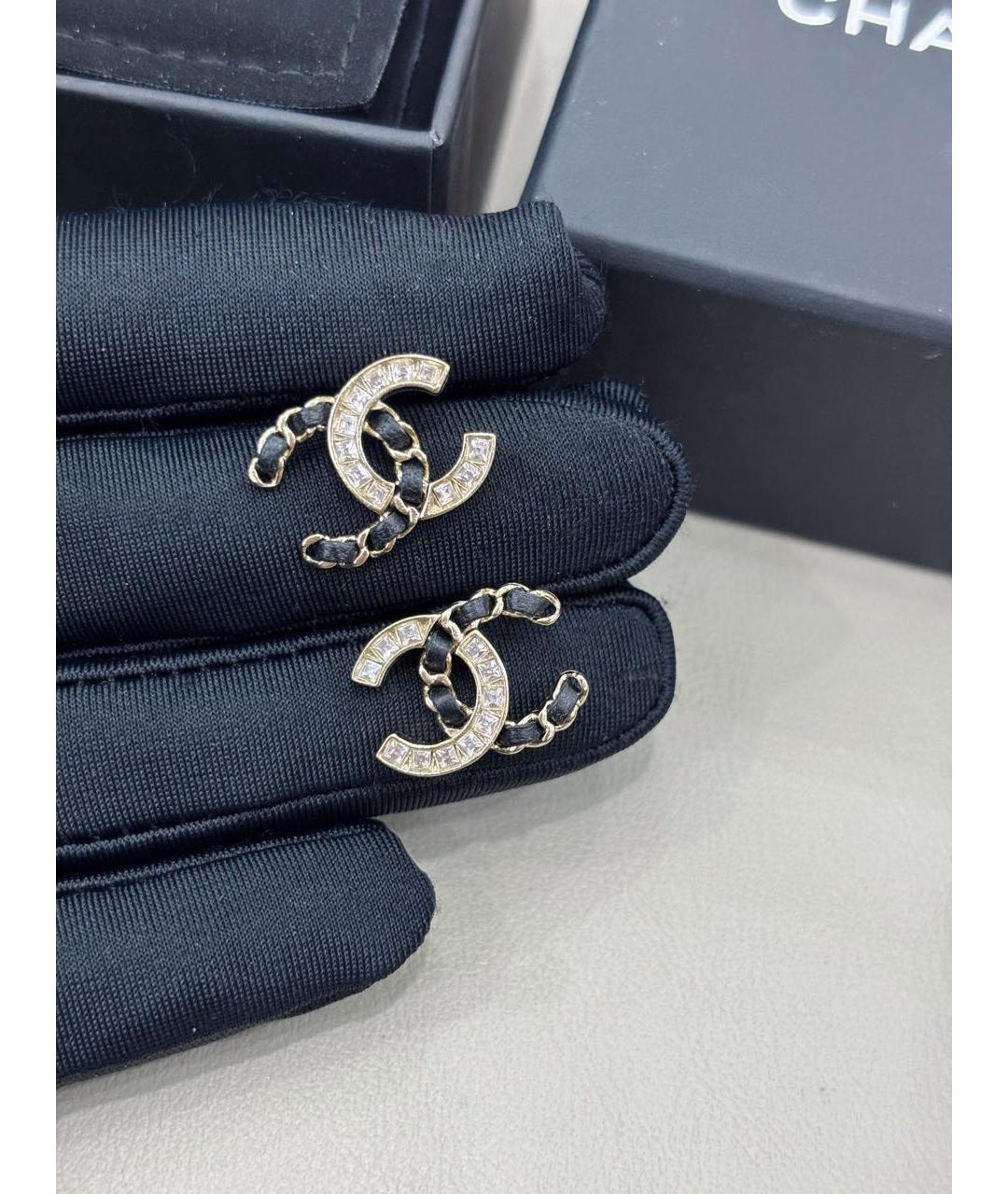 CHANEL Золотые металлические серьги, фото 3